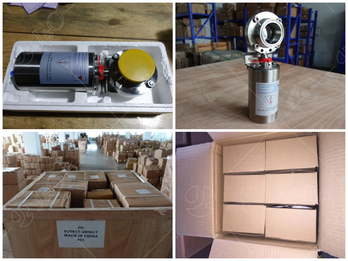 Sanitary Stainless Steel Pneumatic Butt Weld Butterfly Valve With SS Actuator