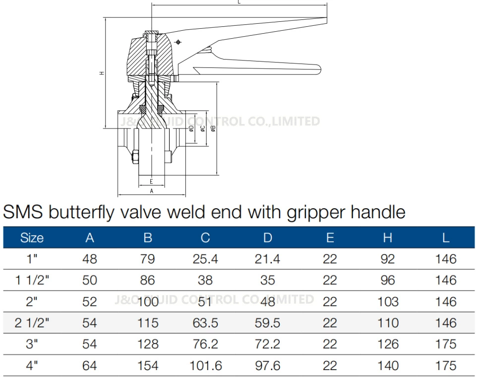 Sanitary Butterfly Valve Weld