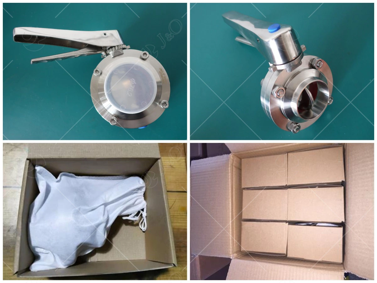 Sanitary Butt Weld Welding Butterfly Valve With SS Gripper Handle