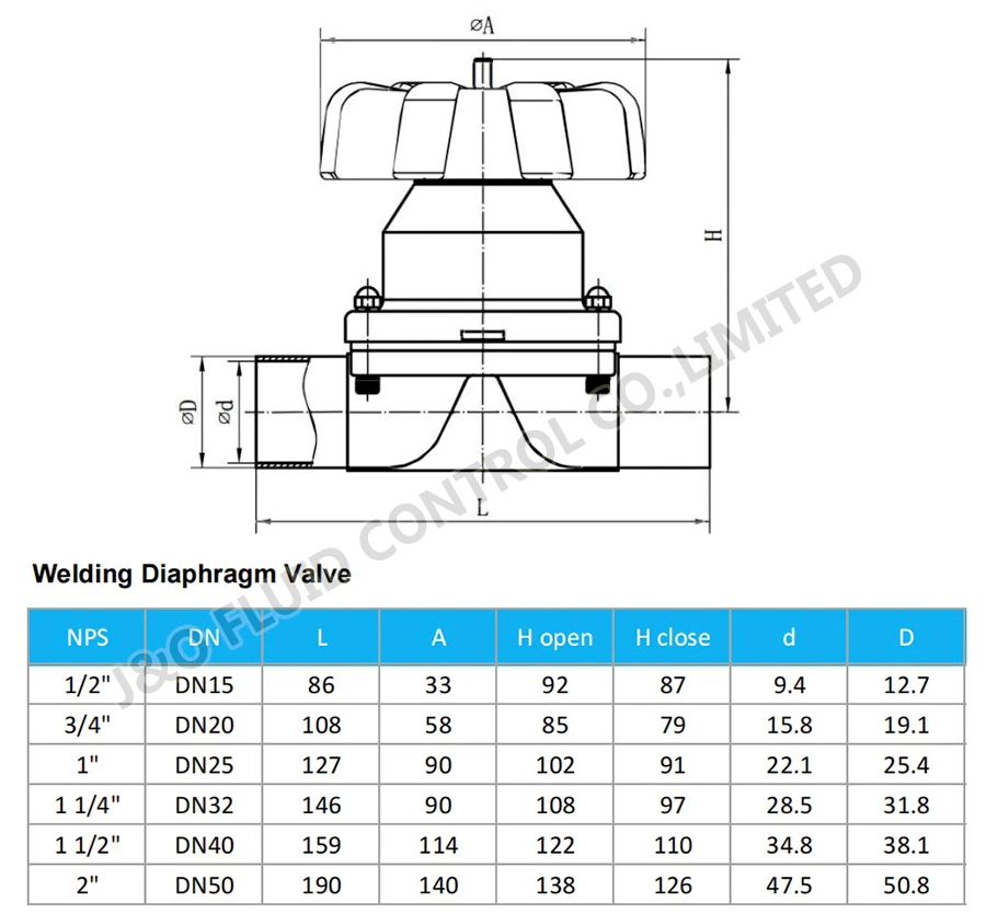 Sanitary Weld Diaphragm Valve