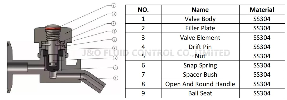 Sanitary Stainless Steel Tri Clamp Aseptic Beer Sampling Valve
