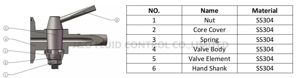 Sanitary Stainless Steel Clamped Plug Type Sampling Valve For Beer Brewery