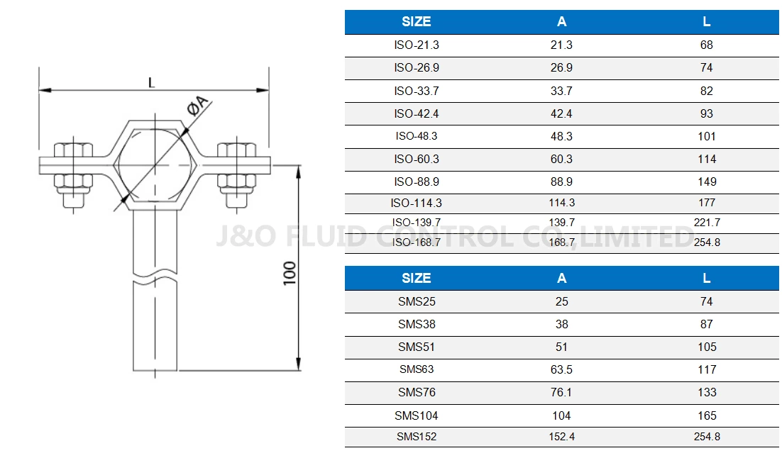 Sanitary Stainless Steel Hexagon Weld Pipe Holder With Handle