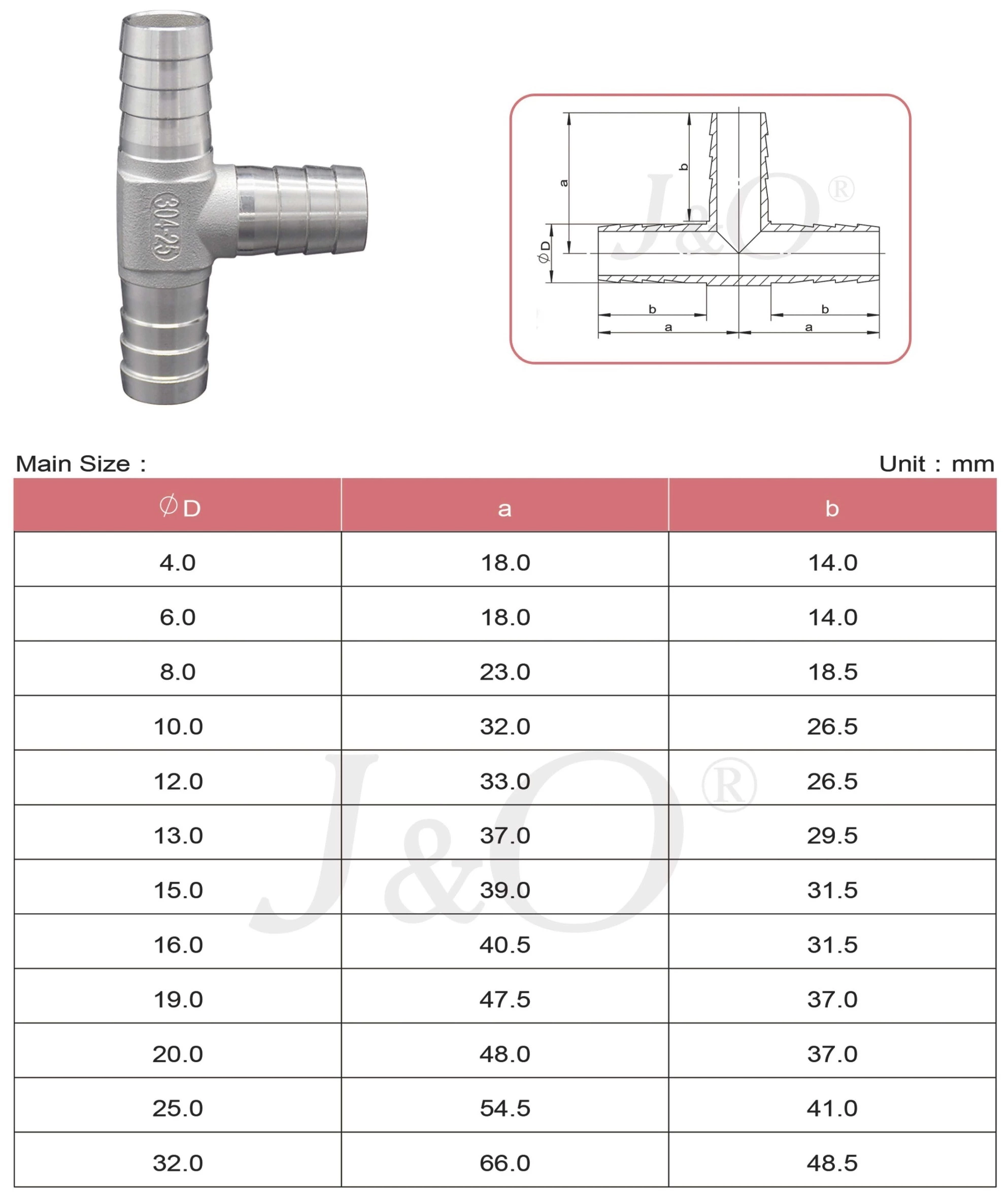 Stainless Steel T-Type Hose Joint
