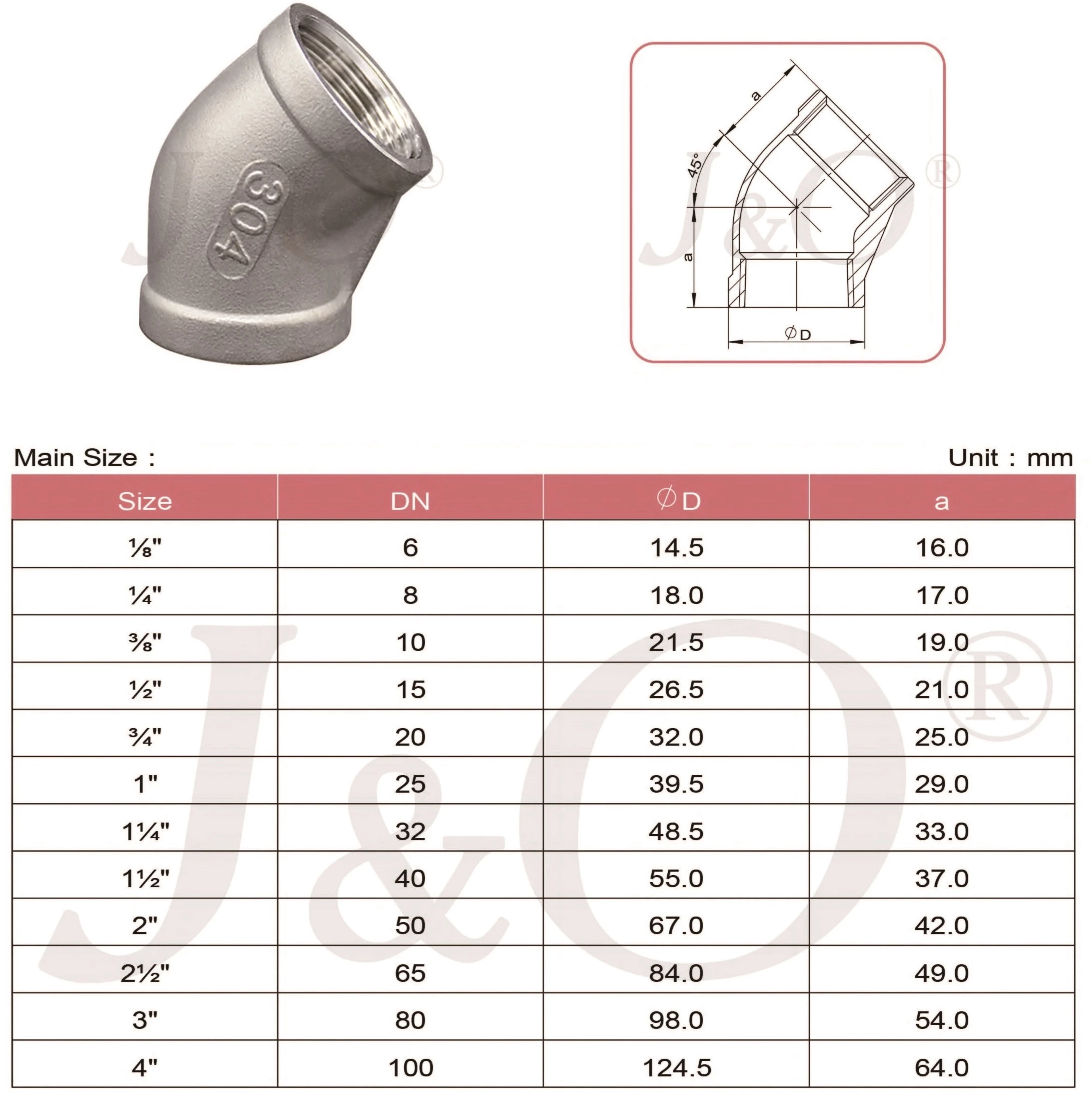 45Degree Elbow 150Lb Pipe Fittings