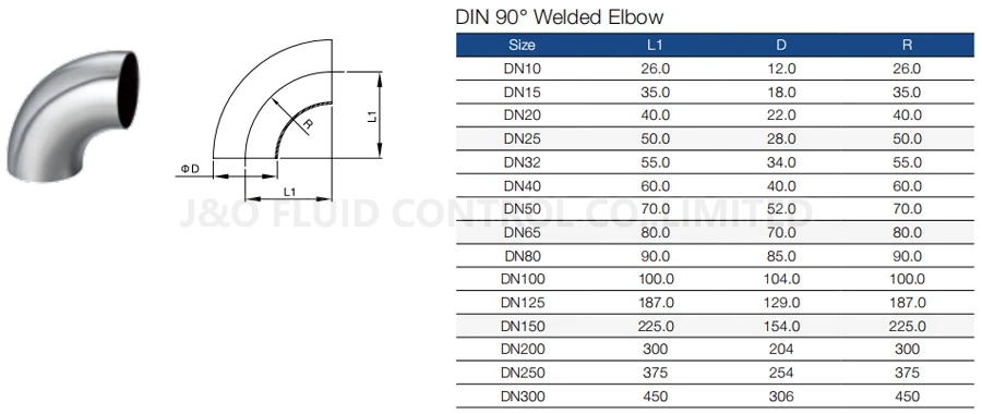 Sanitary 90 Degree Elbow Welding Short