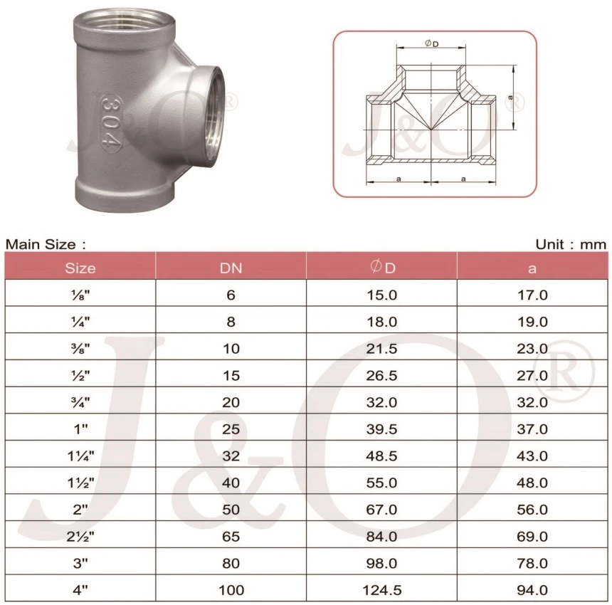 Cast Steel Pipe Fittings 150LB Equal Tee