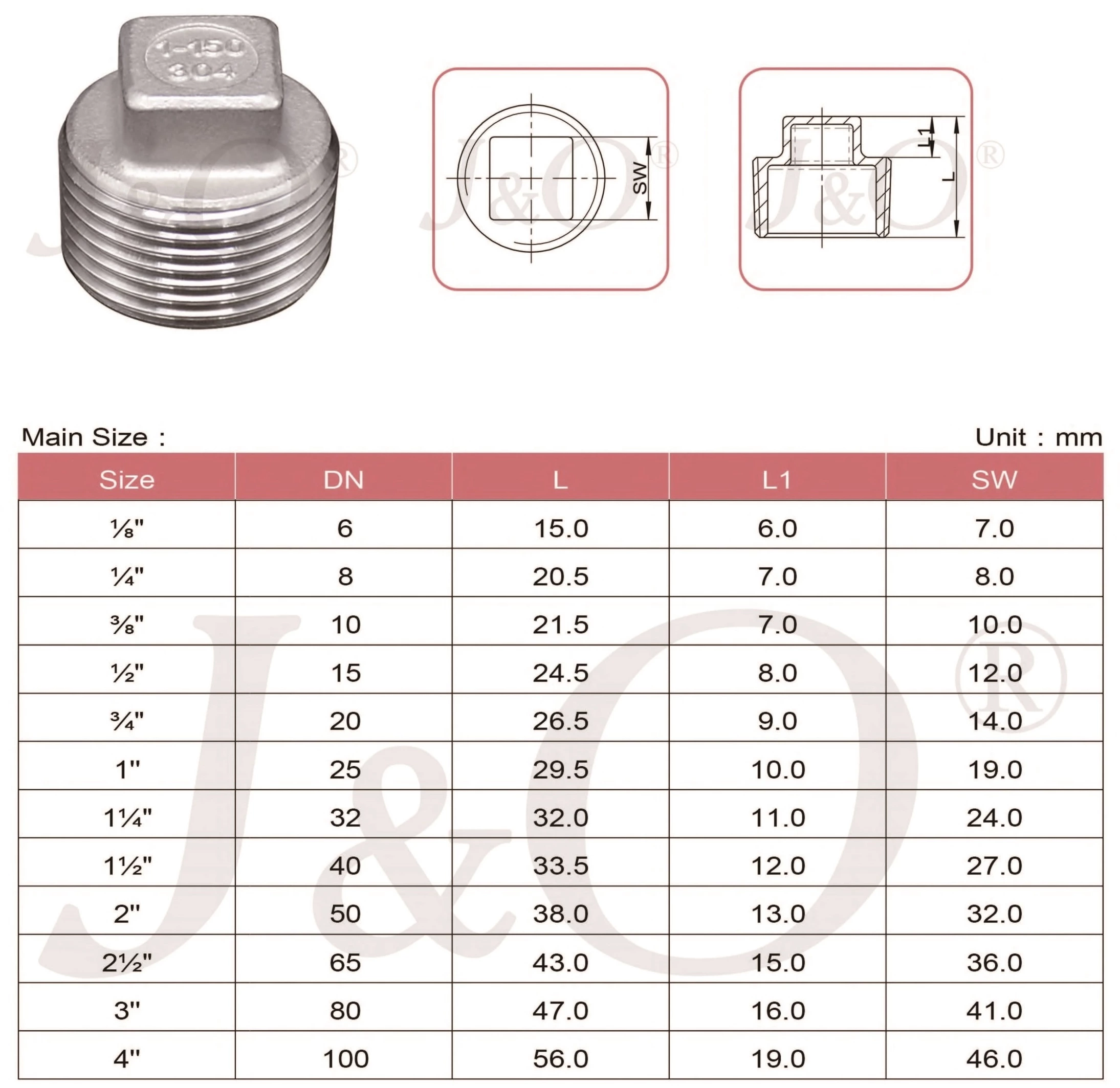 Cast Steel Square Plug