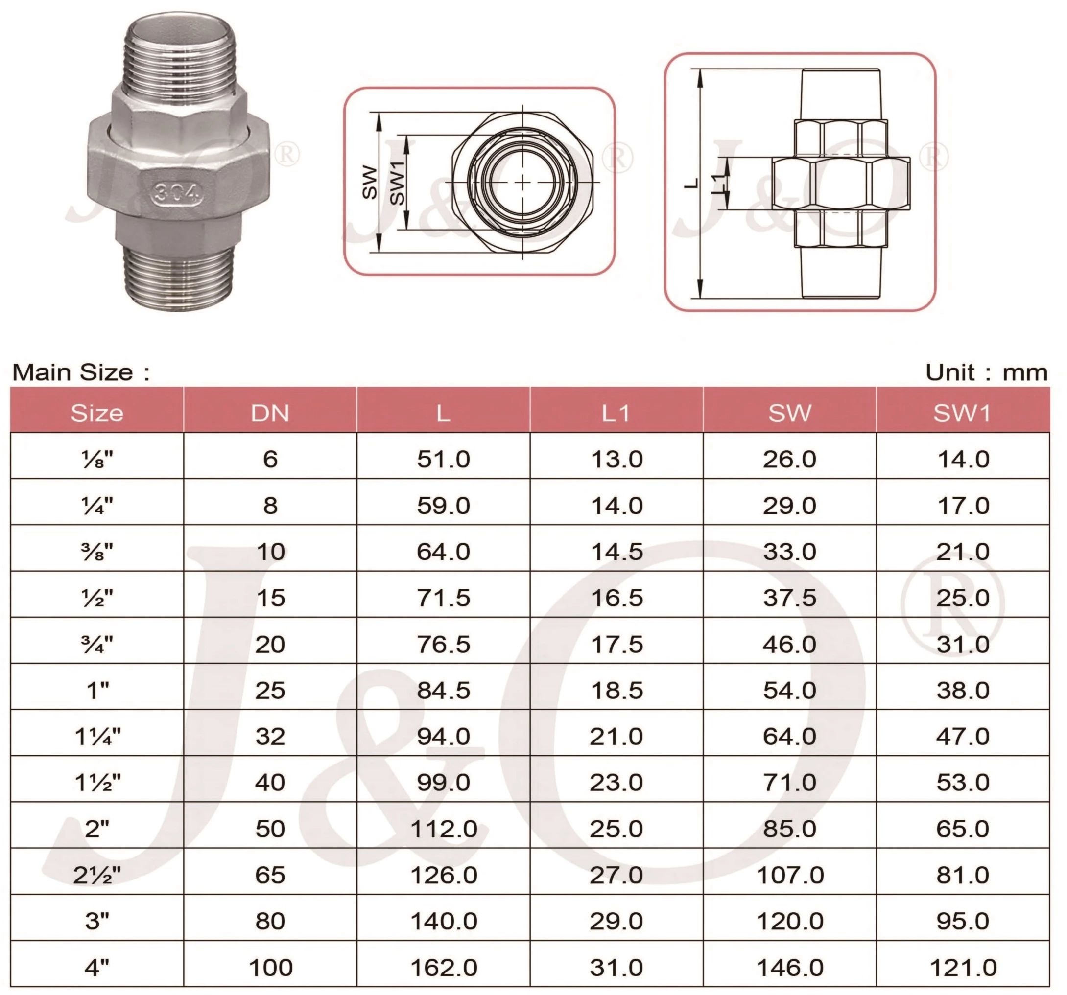 Stainless Steel Union