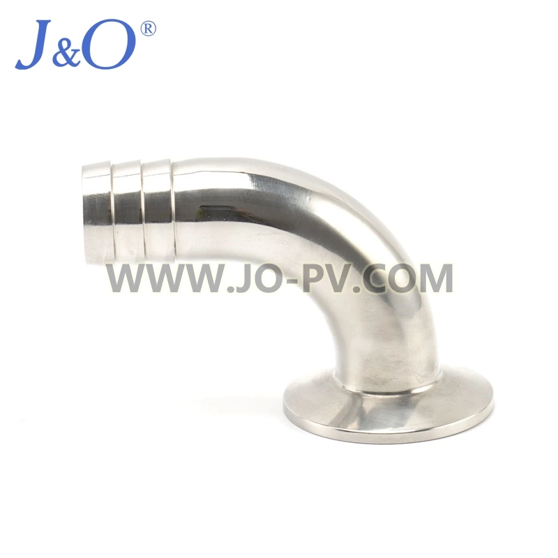 Sanitary Stainless Steel 90 Degree Clamped Hose Adapter