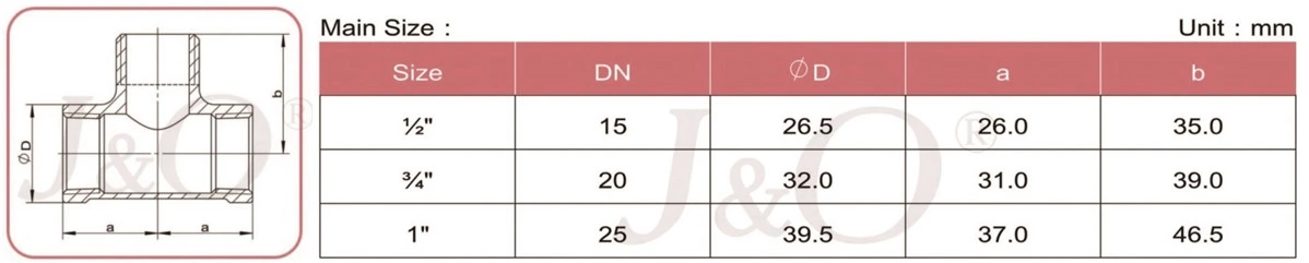 150LBS Stainless Steel Casting Female Male Female Tee