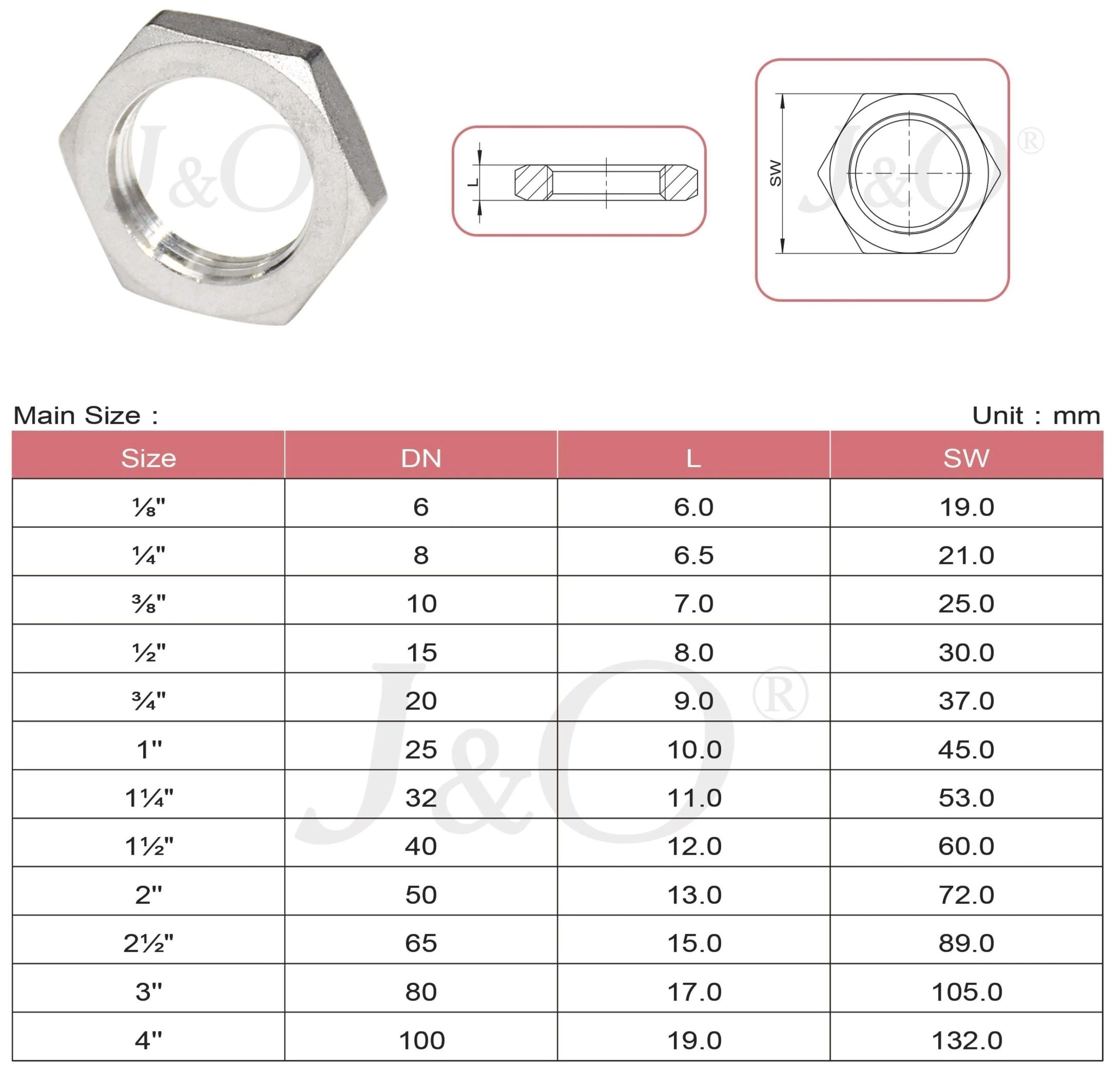 Stainless Steel Hex Nut