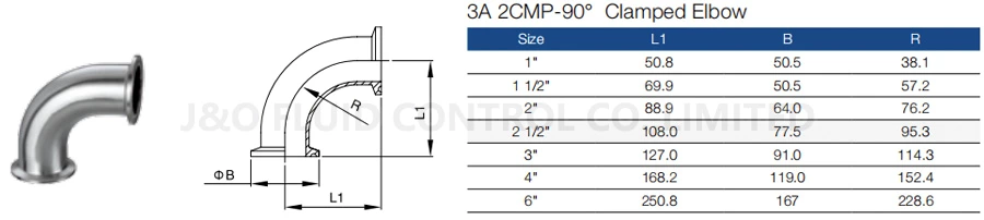 Sanitary 90 Degree Elbow Clamp