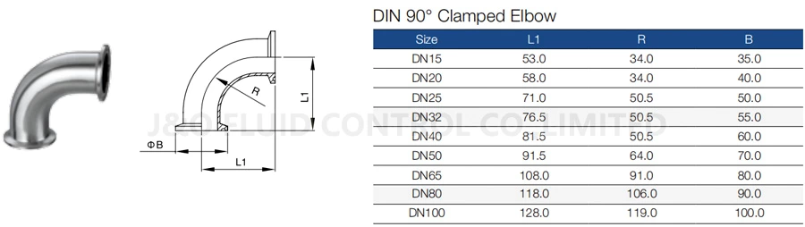 Sanitary 90 Degree Elbow Clamp