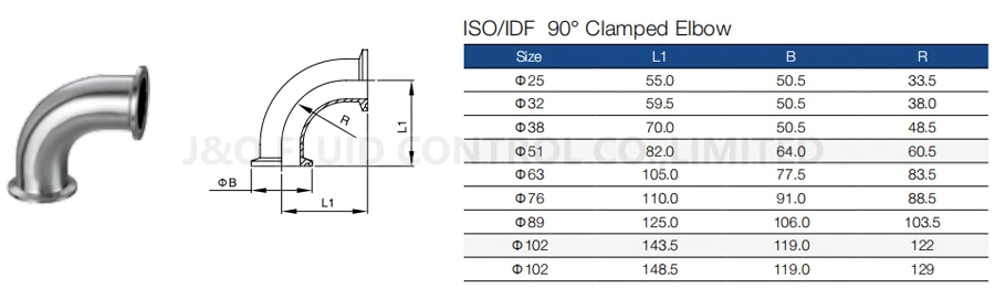 Sanitary 90 Degree Elbow Clamp