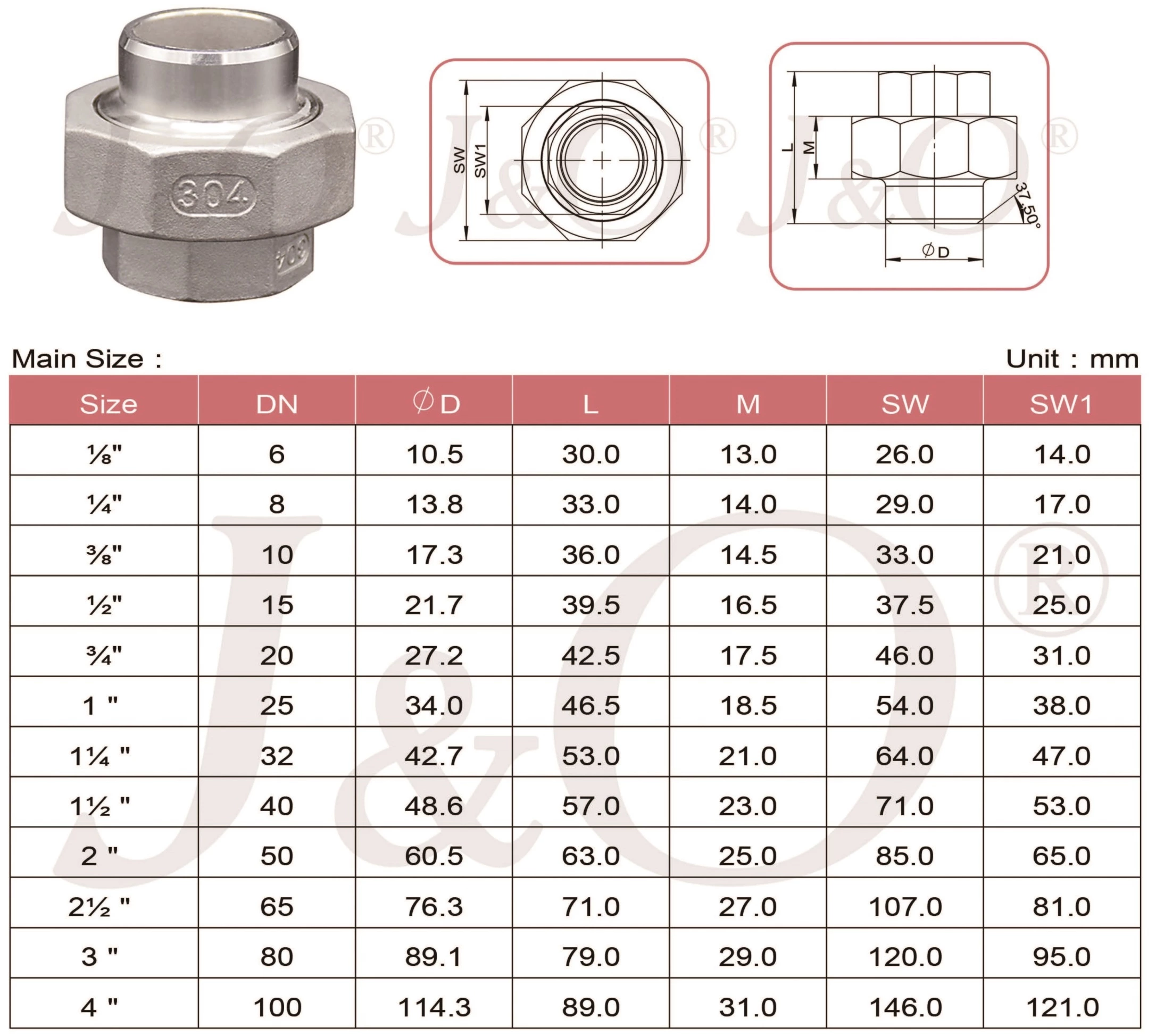 Stainless Steel Butt Welded-Female Union