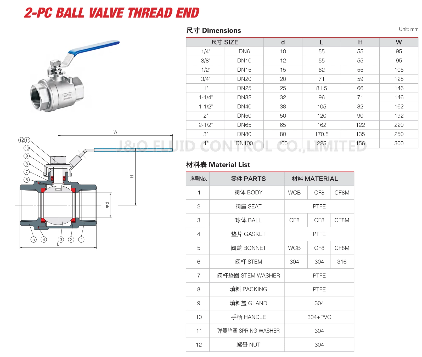 2PCS Ball Valve