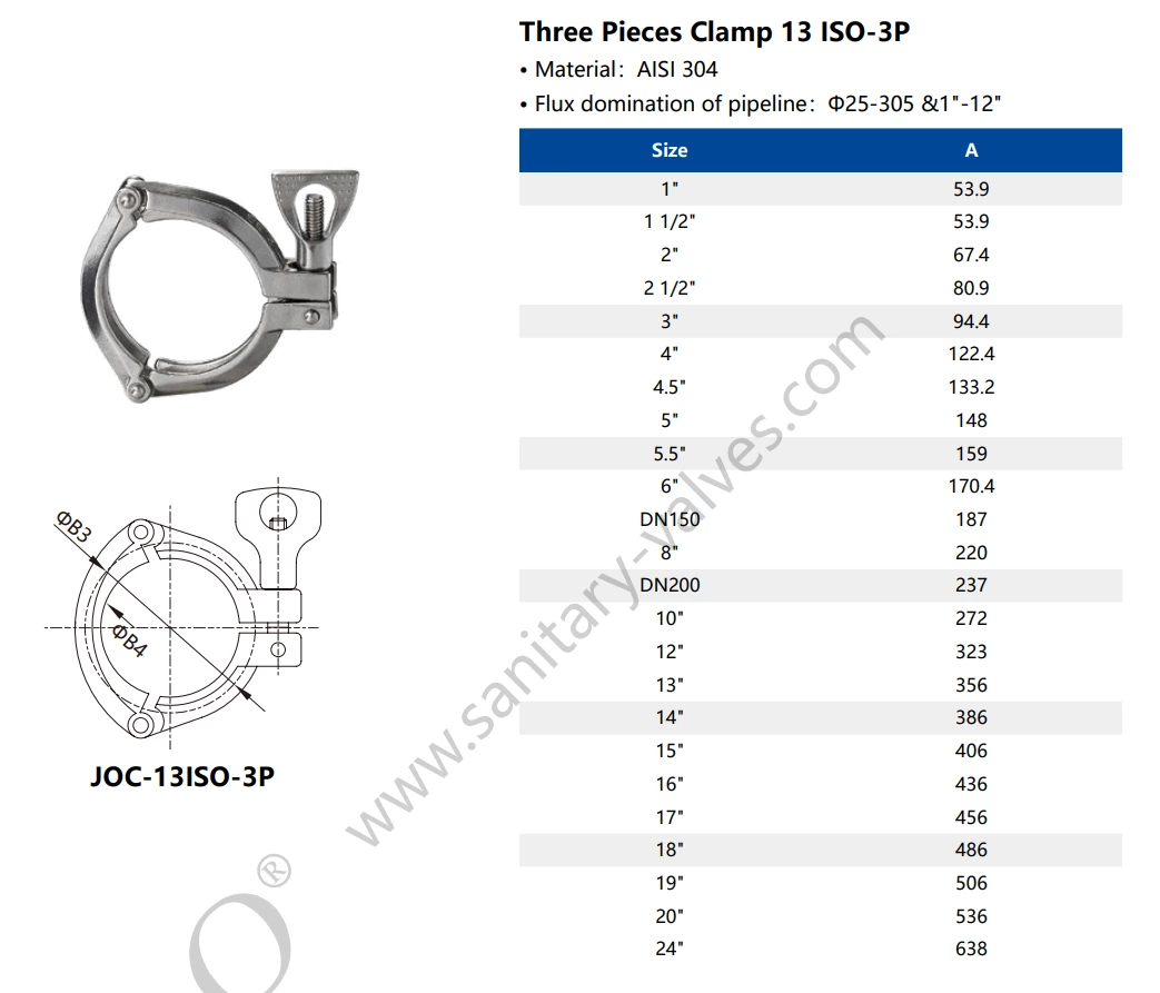 KF 3PC Vacuum Clamp