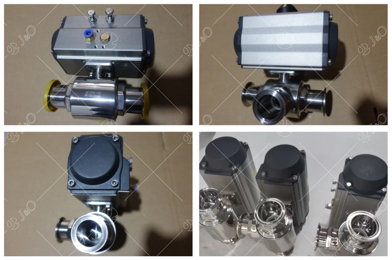 Sanitary Stainless Steel Pneumatic Clamped 3 Ways Ball Valve