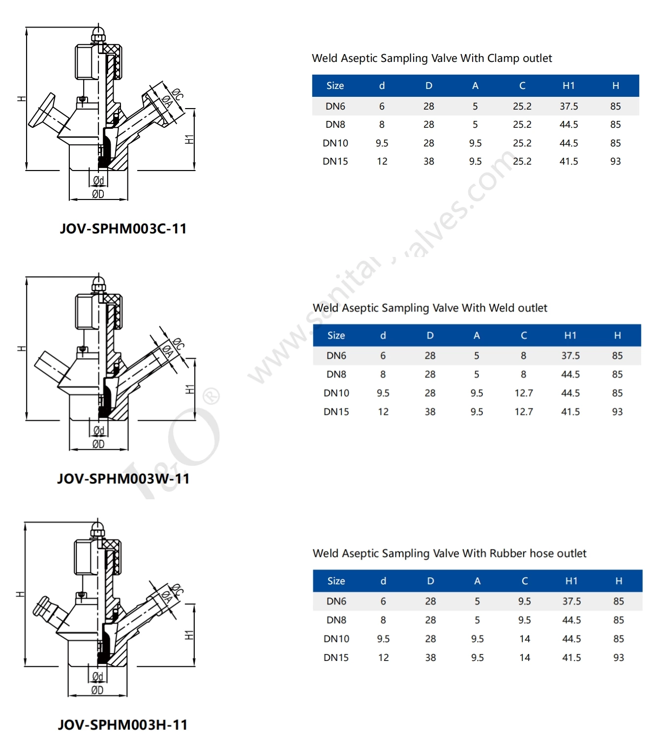 Hygienic Stainless Steel Aseptic Sampling Valve