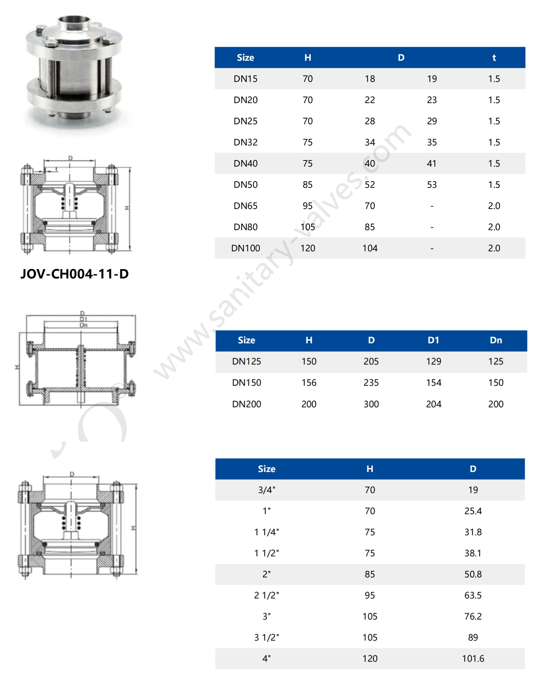 Sanitary Stainless Steel Flange Type Check Valve