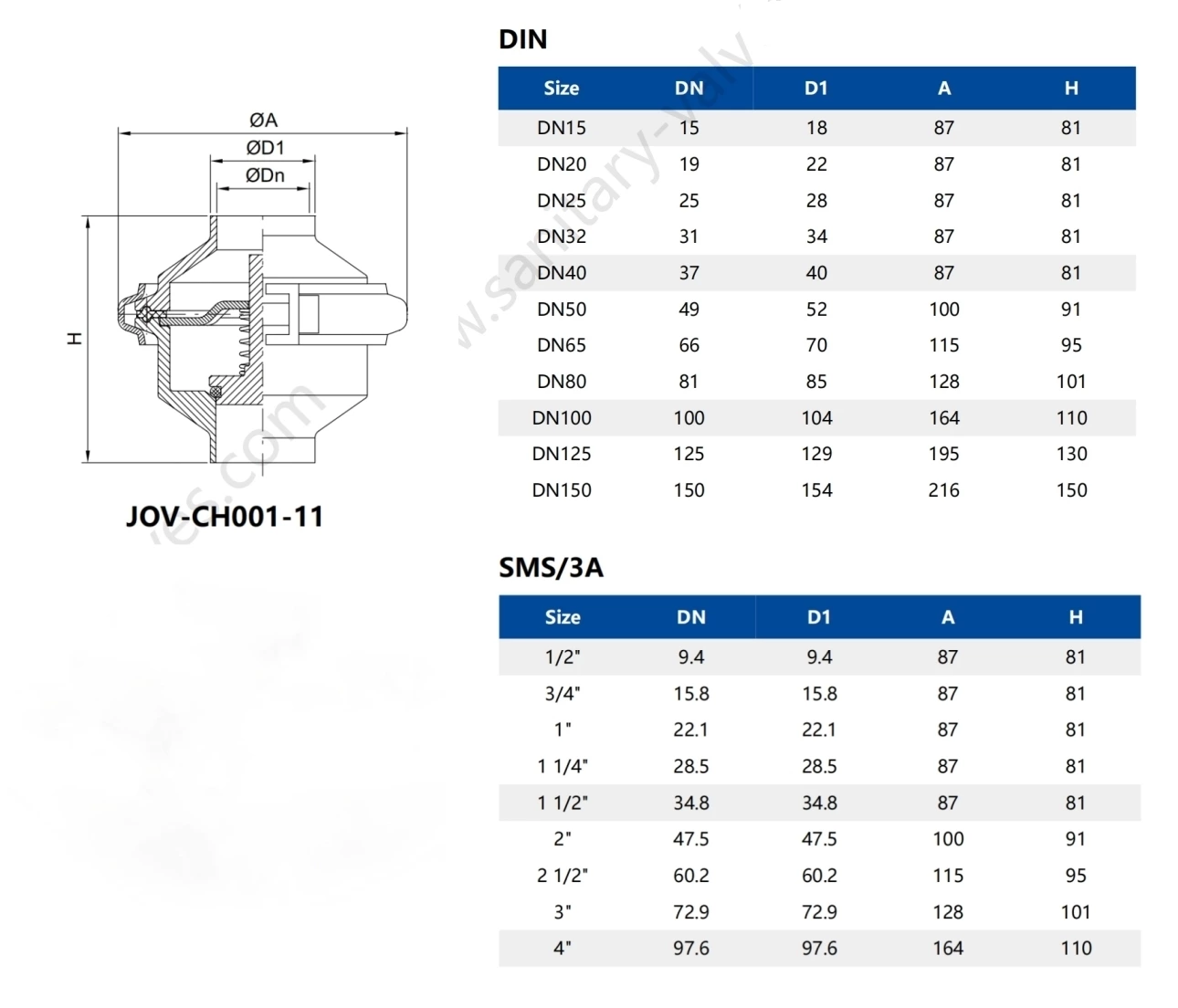 Sanitary Stainless Steel Butt Weld Check Valve