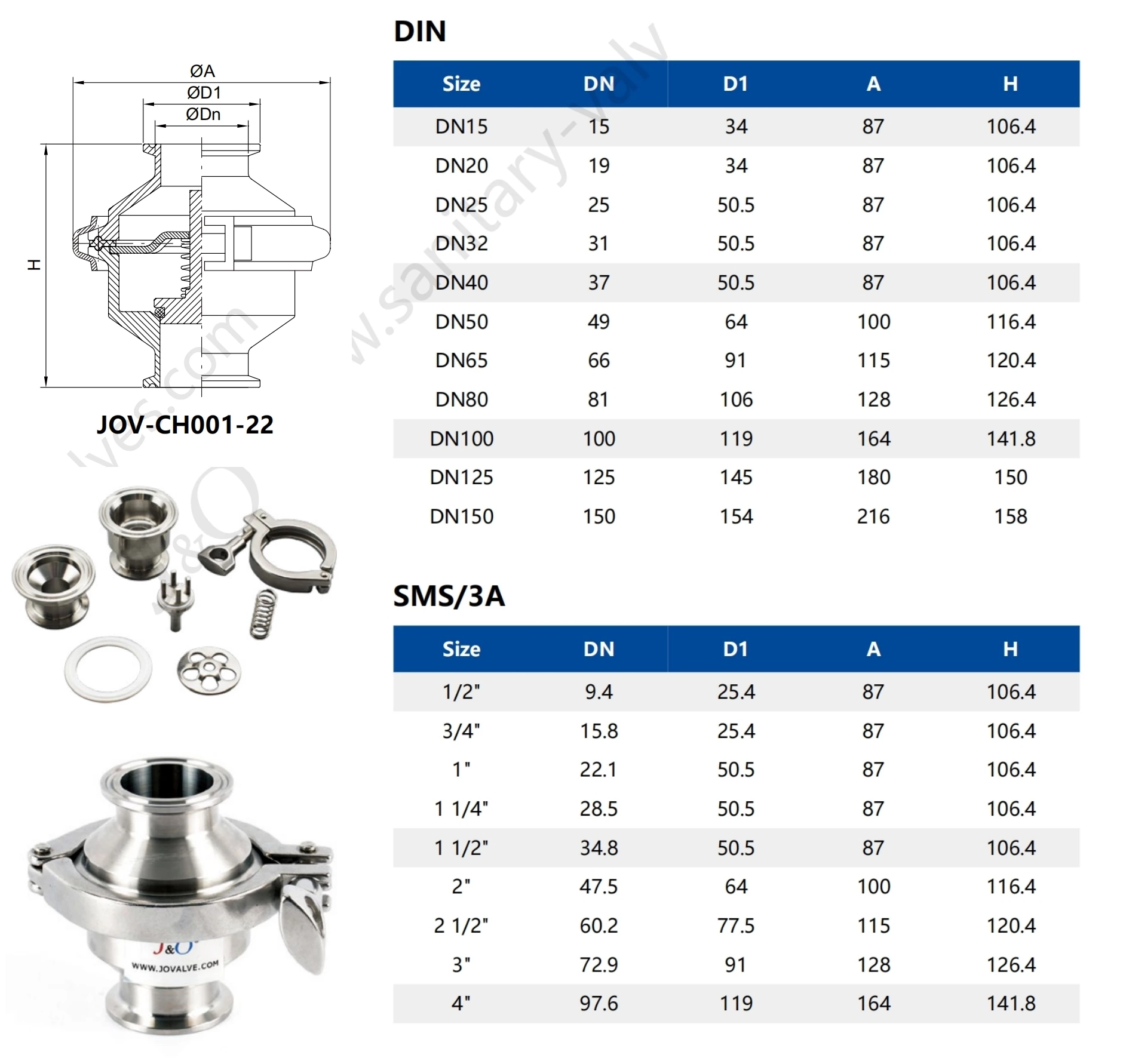 Sanitary Stainless Steel Thread Clamped Check Valve
