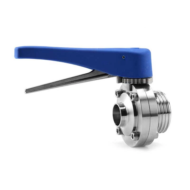 Sanitary Stainless Steel Male Welded Butterfly Valve With Plastic Handle