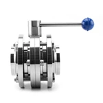 Sanitary Stainless Steel 3PC Butt Weld Butterfly Valve