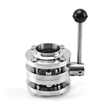 Sanitary Stainless Steel 3PC Butt Weld Butterfly Valve