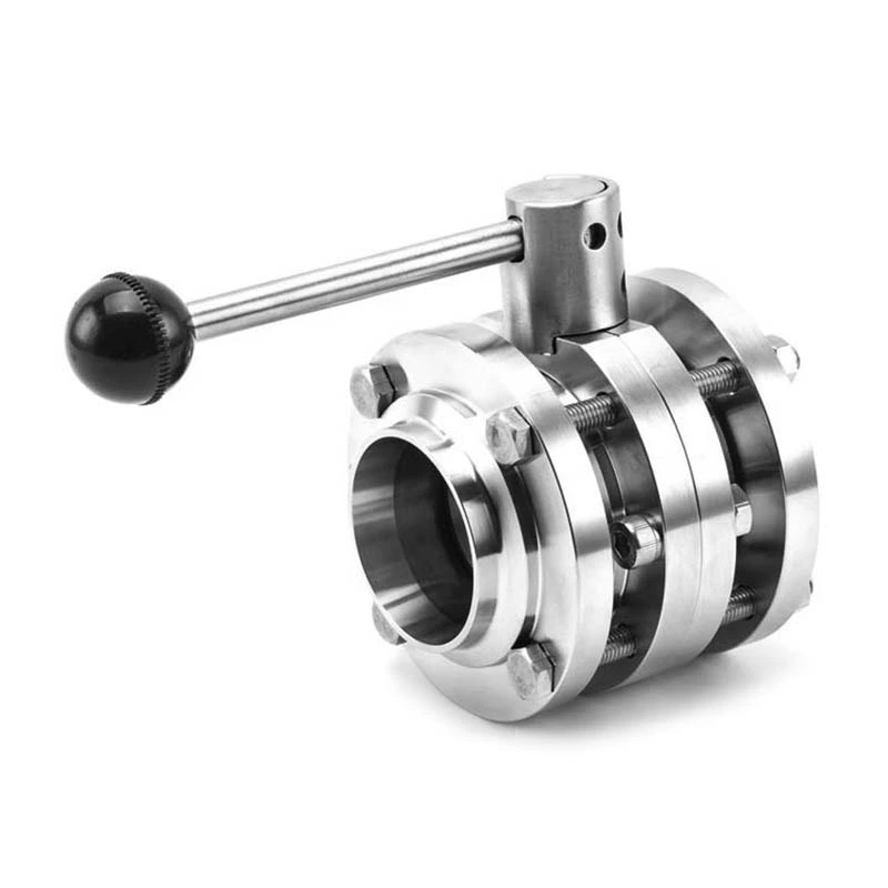 Sanitary Stainless Steel 3PC Butt Weld Butterfly Valve