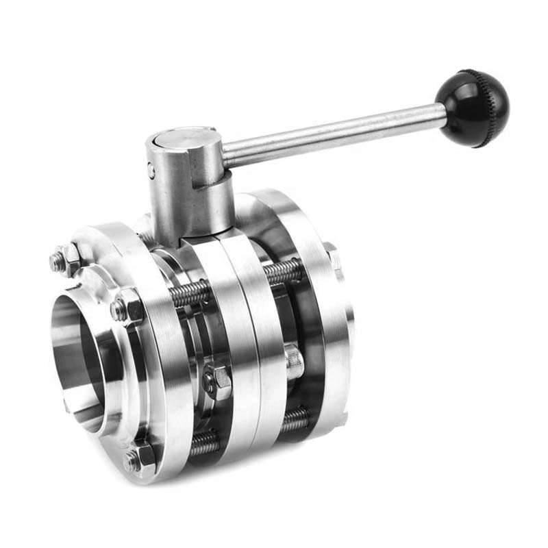 Sanitary Stainless Steel 3PC Butt Weld Butterfly Valve