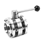 Sanitary Stainless Steel 3PC Butt Weld Butterfly Valve