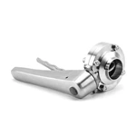 Sanitary Butt Weld Welding Butterfly Valve With SS Gripper Handle