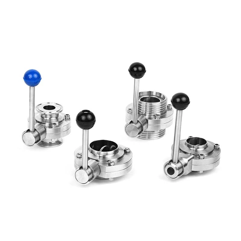 Sanitary Stainless Steel Manual Butterfly Valve With Pull Handle