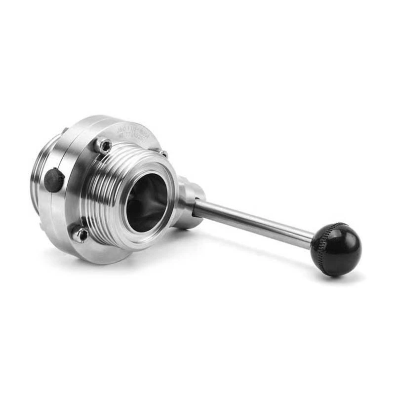 Sanitary Butterfly Valve Male-Male With Square Handle