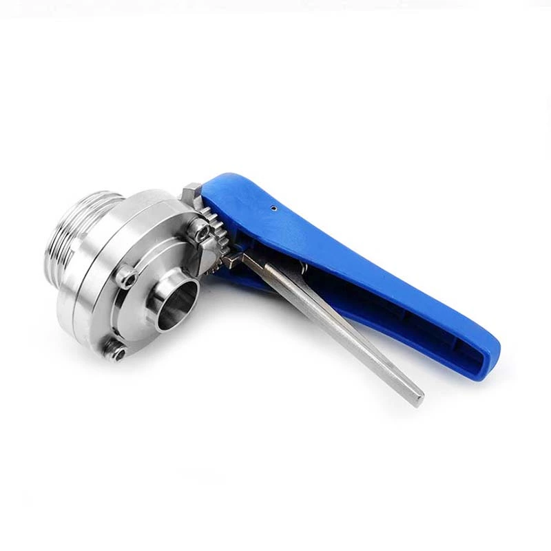 Sanitary Stainless Steel Male Welded Butterfly Valve With Plastic Handle