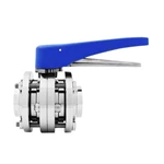 Sanitary Stainless Steel Weld 3PCS Butterfly Valve With 12 Plastic Handle