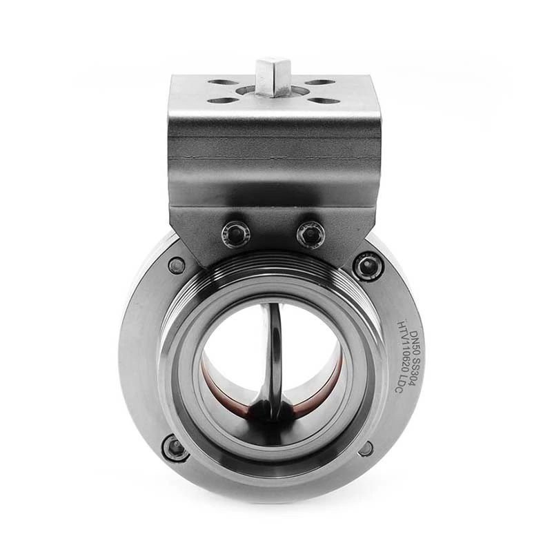 Sanitary Stainless Steel DIN Thread Butterfly Valve With Bracket