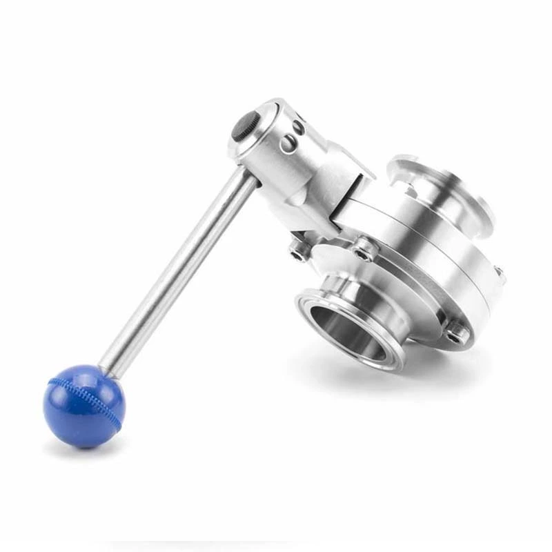 Sanitary Butterfly Valve 4 Positions Square Handle