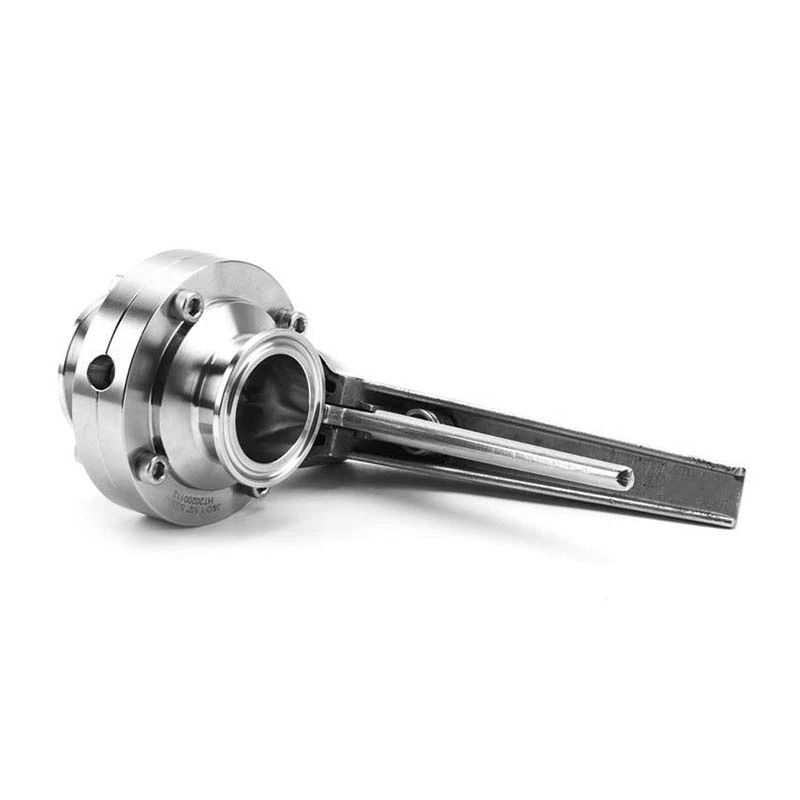 Sanitary Stainless Steel Clamped Butterfly Valve With SS Gripper Handle