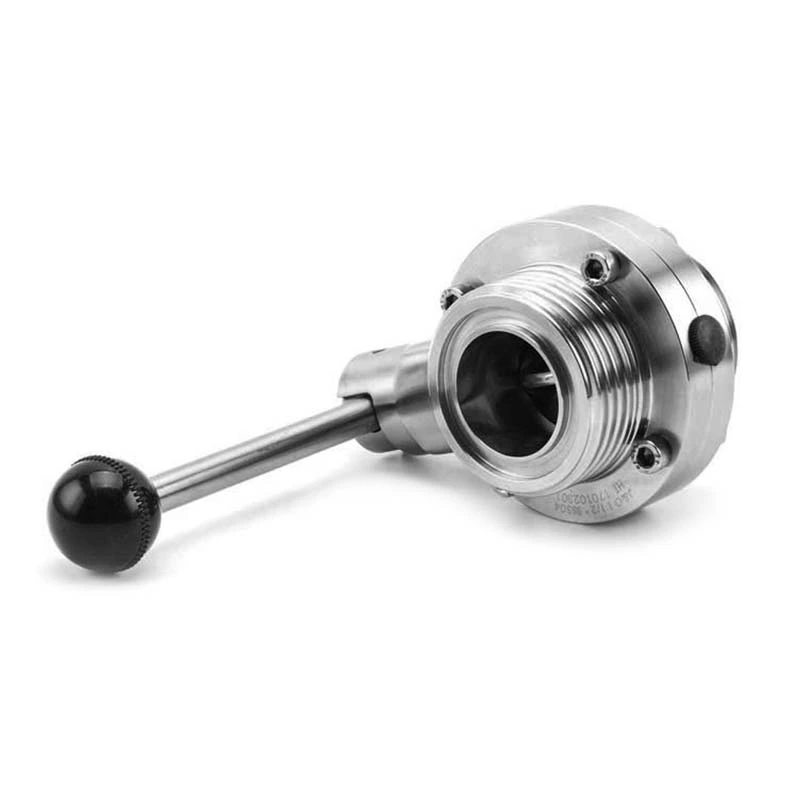 Sanitary Butterfly Valve Male-Male With Square Handle