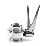 Sanitary Stainless Steel Thread Male Butterfly Valve With SS Gripper Handle