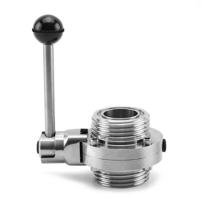 Sanitary Butterfly Valve Male-Male With Square Handle