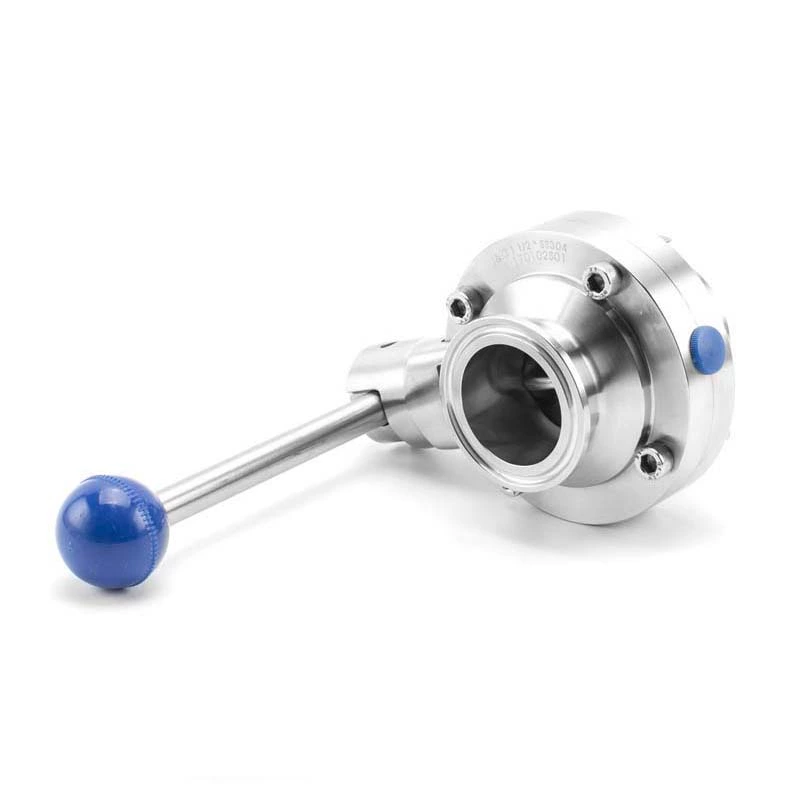 Sanitary Butterfly Valve 4 Positions Square Handle