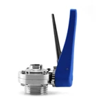 Sanitary Stainless Steel Male Welded Butterfly Valve With Plastic Handle