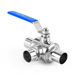 Sanitary Stainless Steel Butt Weld Three Ways Ball Valve