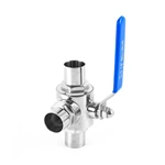 Sanitary Stainless Steel Butt Weld Three Ways Ball Valve