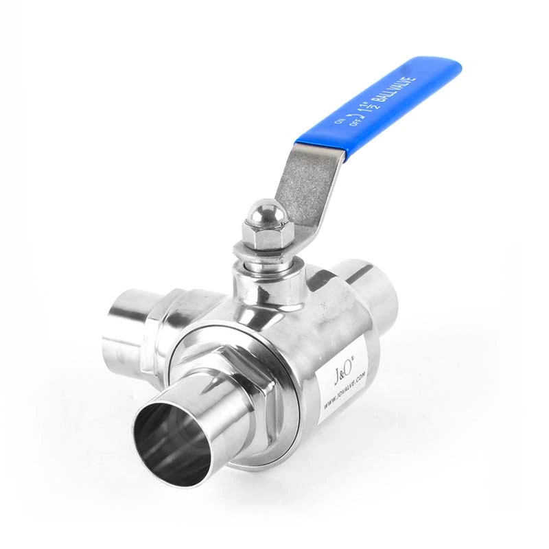 Sanitary Stainless Steel Butt Weld Three Ways Ball Valve
