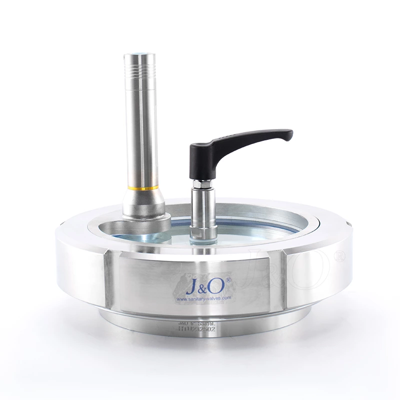 Sanitary Union Type Sight Glass With Wiper With Lamp